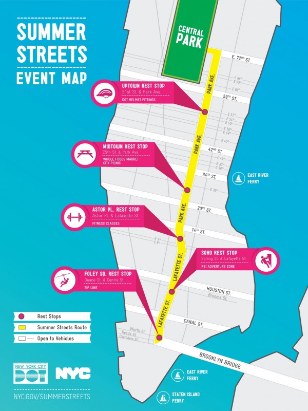 NYC Summer Streets map Walks of New York